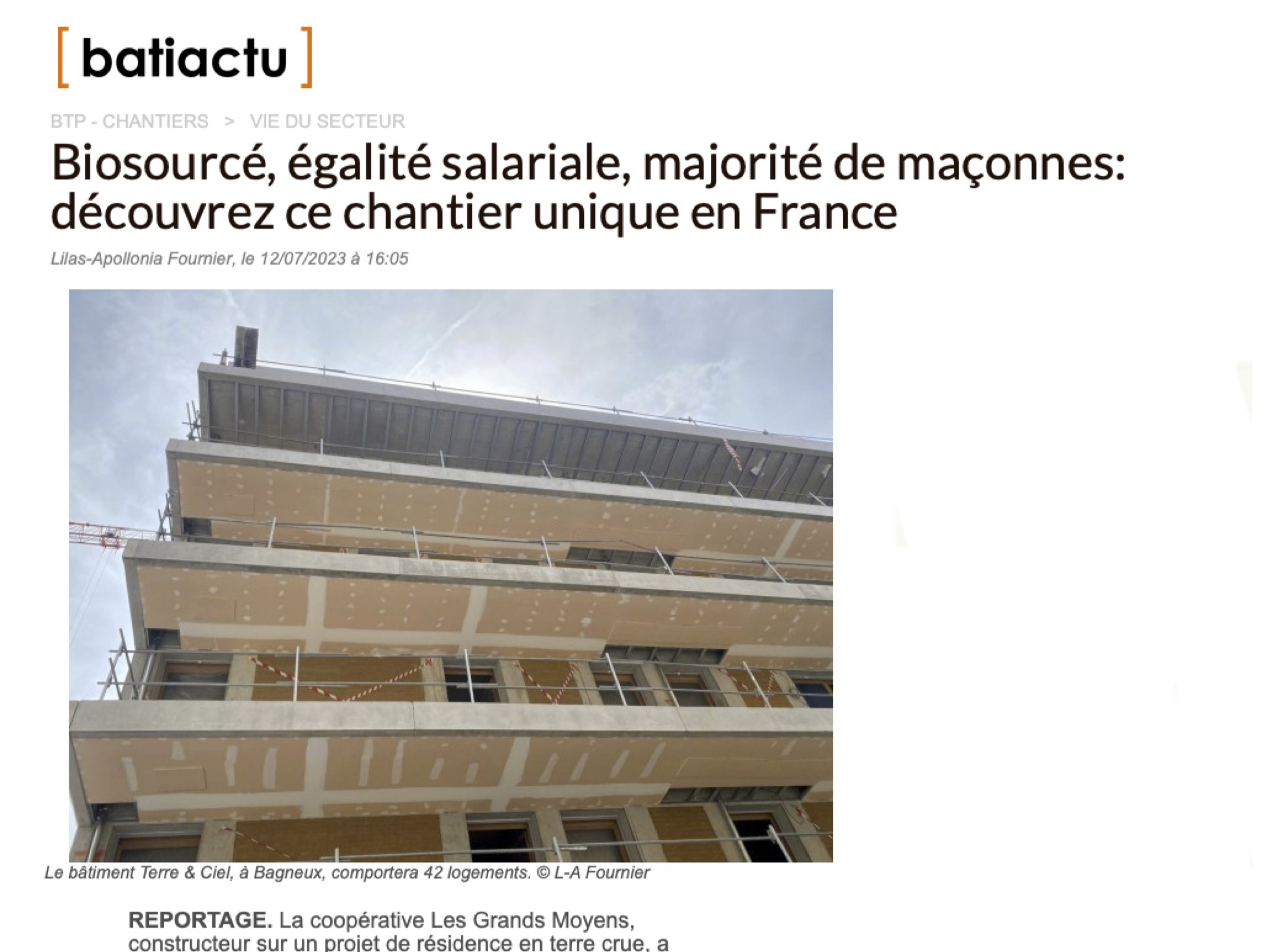 12 juillet 2023 - Reportage BatiActu